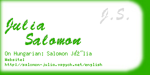 julia salomon business card